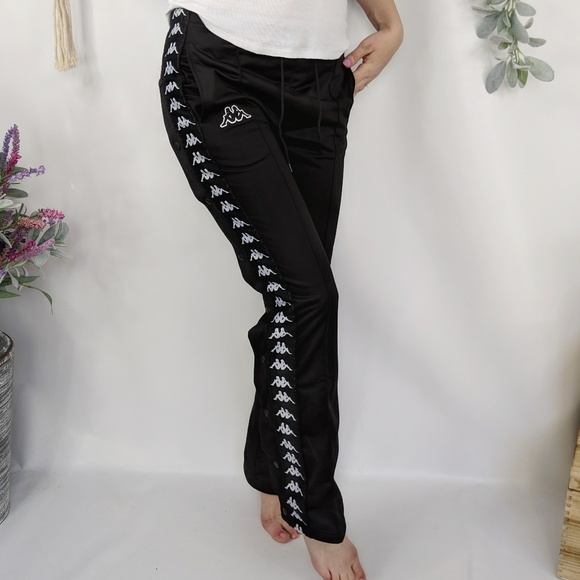 Womens Kappa Wastoria Snaps Joggers Poly Tracksuit Bottoms Slim Fit New